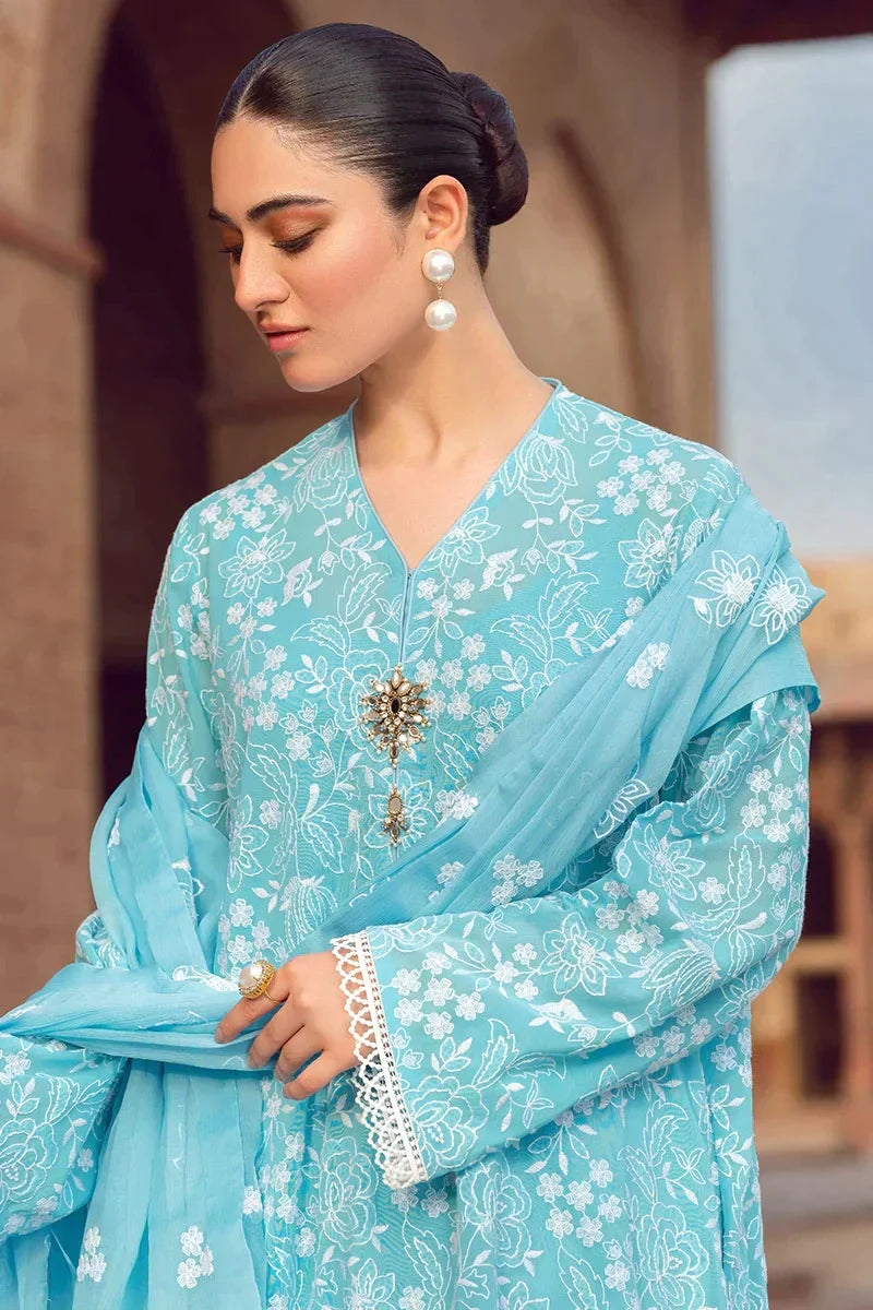 Linen 3PC Embroidered With Chiffon Embroidered Dupatta-674