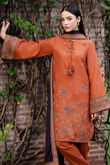 3PC Dhanak Embroidered Shirt With Printed Dupatta-221