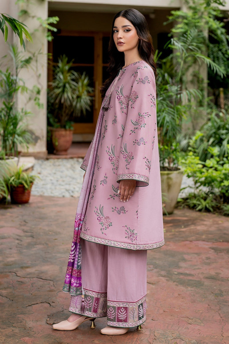 3PC Dhanak Embroidered Shirt With Digital Printed Shawl-288