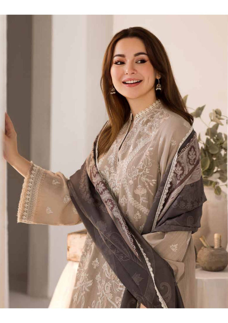 3PC DHANAK EMBROIDERED SHIRT WITH DIGITAL PRINTED SHAWL AND TROUSER-692