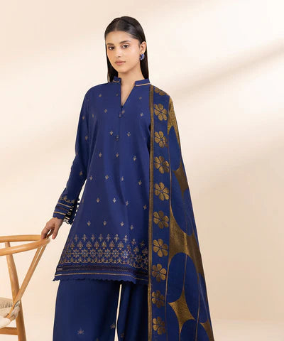 Lawn-3PC Embroidered With Digital Printed Dupatta- 1001