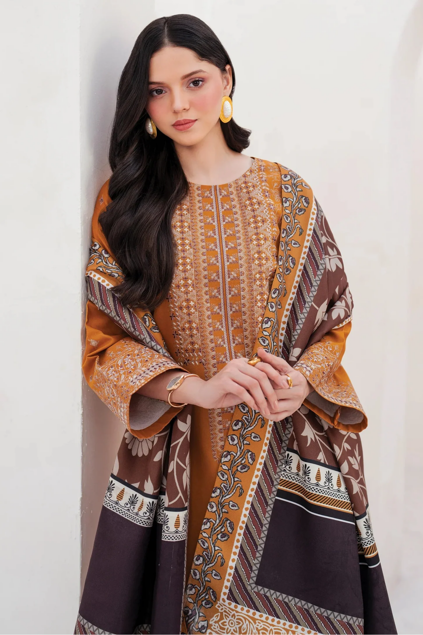 Embroidered Shirt with Digital Printed Dupatta-1203
