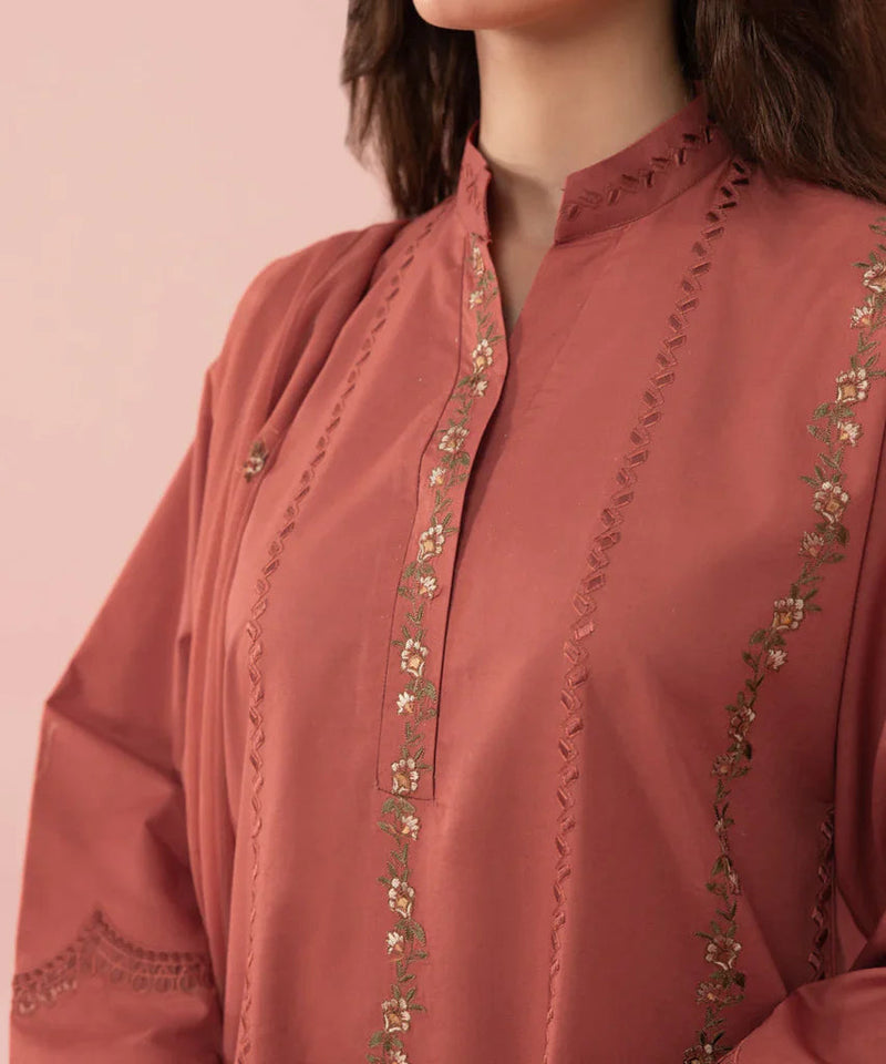 3PC LAWN EMBROIDERED SHIRT WITH CHIFFON EMBROIDERED DUPATTA AND TROUSER - 326