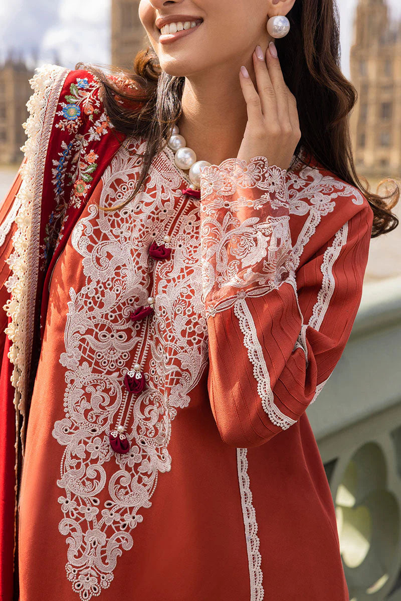 Dhanak 3PC Embroidered With Dhanak Embroidered Shawl-130