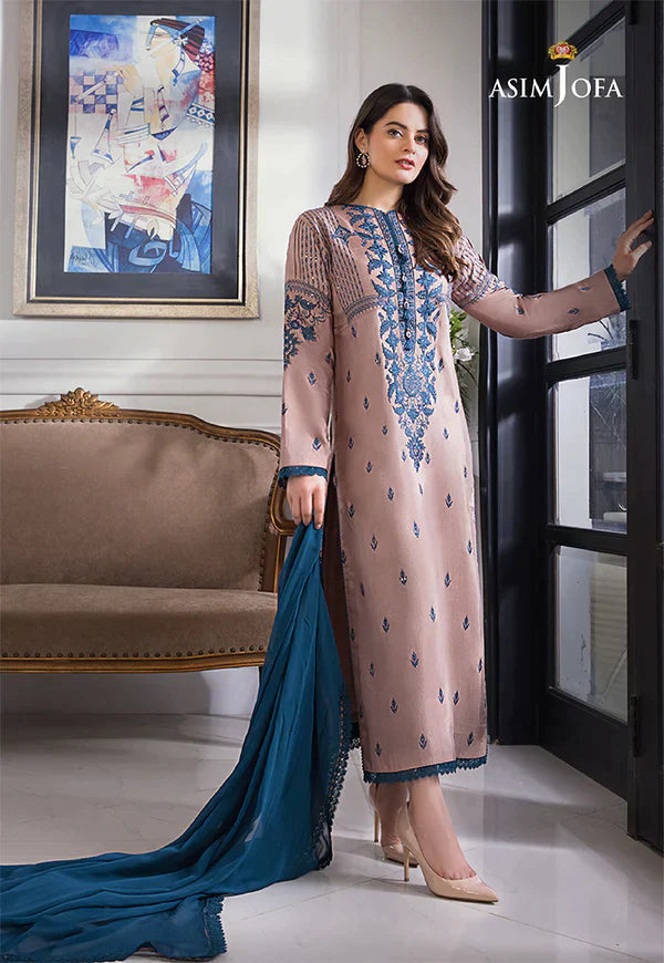 3PC LAWN EMBROIDERED SHIRT WITH BAMBER CHIFFON DUPATTA & TROUSER - 301