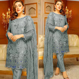 3PC Lawn Embroidered  SHIRT WITH ORGANZA DUPATTA AND TROUSER-477