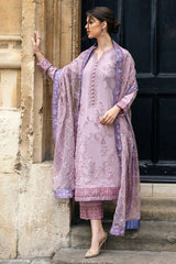 Dhanak 3PC Embroidered With Organza Embroidered Dupatta-126