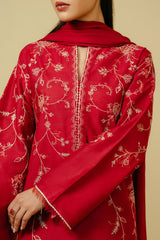 3PC Embroidered With Dhanak Embroidered Dupatta-175