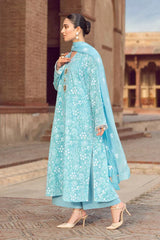 Linen 3PC Embroidered With Chiffon Embroidered Dupatta-674