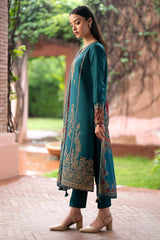 3PC Embroidered With Digital Printed Wool Shawl-286