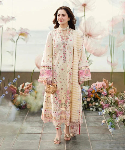 Lawn-3PC Embroidered Shirt with Organza Embroidered Dupatta-1273