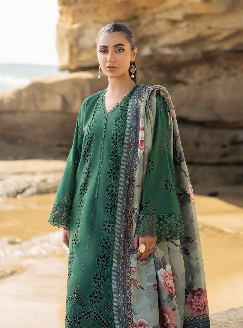 Luxury Lawn Chikankri Embroidered With Printed Dupatta-453