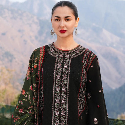 Lawn-3PC Embroidered with Digital Printed Dupatta-1073