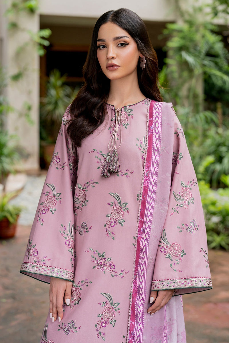 3PC Dhanak Embroidered Shirt With Digital Printed Shawl-288