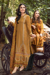 Dhanak 3PC Embroidered With Printed Pashmina Wool Shawl-116