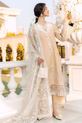 3PC Lawn Chekankari Embroidered With Organza Embroidered Dupatta-402