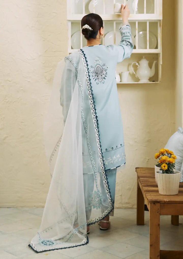 3PC LAWN EMBROIDERED SHIRT WITH CHIFFON PRINTED DUPATTA AND TROUSER - 369