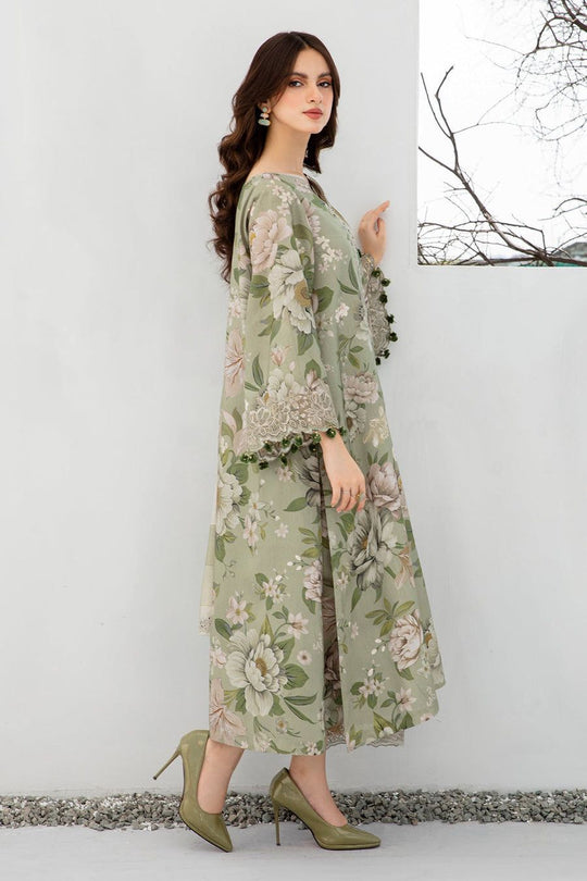 3PC LAWN SHIRT WITH  PRINTED DUPATTA AND TROUSER-763