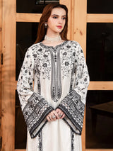 Dhanak 3PC Embroidered With Dhanak Embroidered Shawl-261