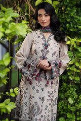 Dhanak Embroidered Shirt With Printed Dupatta-210