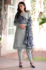 Dhanak 3PC Embroidered With Digital Printed Wool Shawl-284