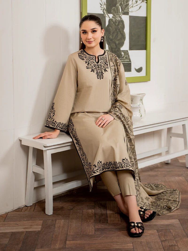 Lawn 3pc Embroidered Shirt With Printed Dupatta-1150