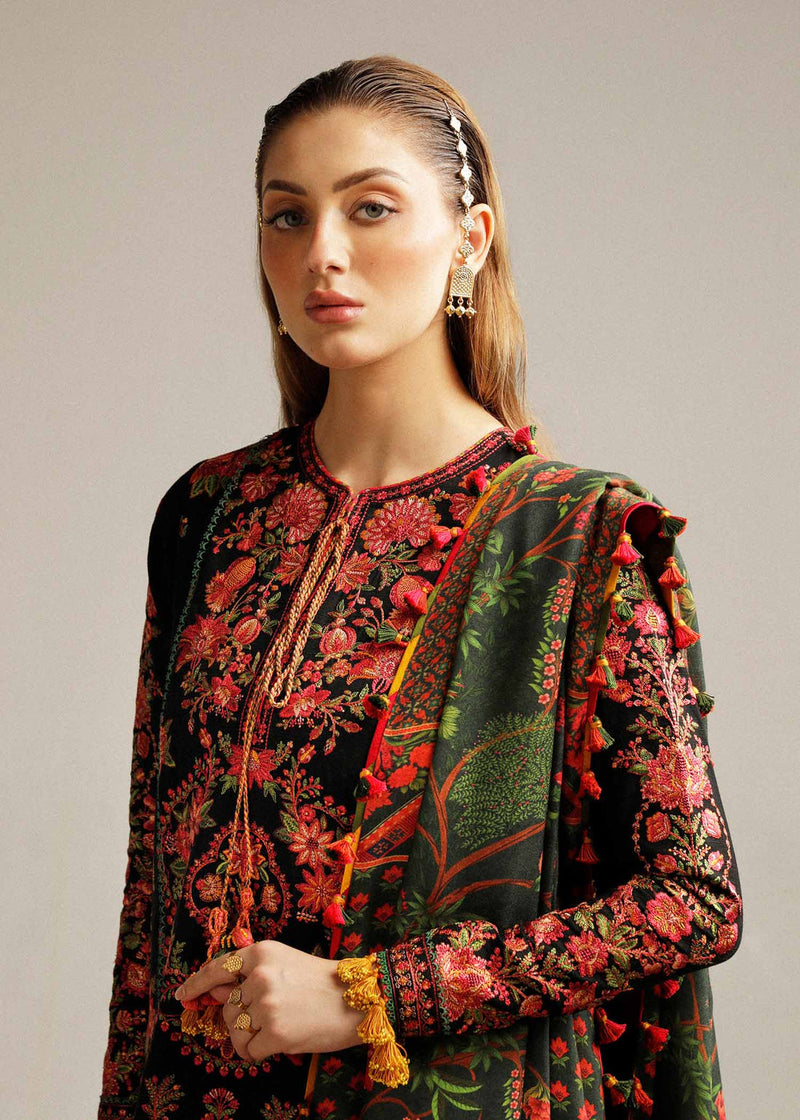 Dhank  3PC Embroidered With Digital Printed Dupatta-173