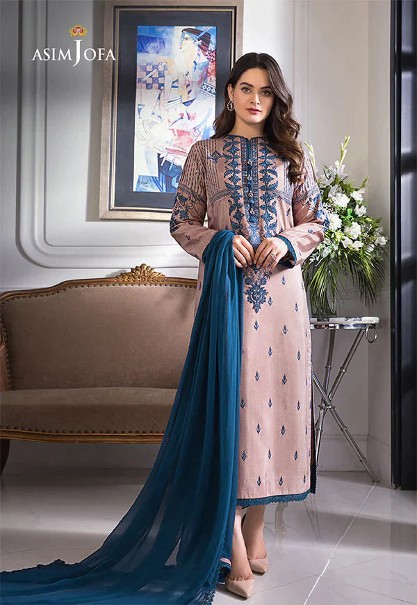 3PC LAWN EMBROIDERED SHIRT WITH BAMBER CHIFFON DUPATTA & TROUSER - 301