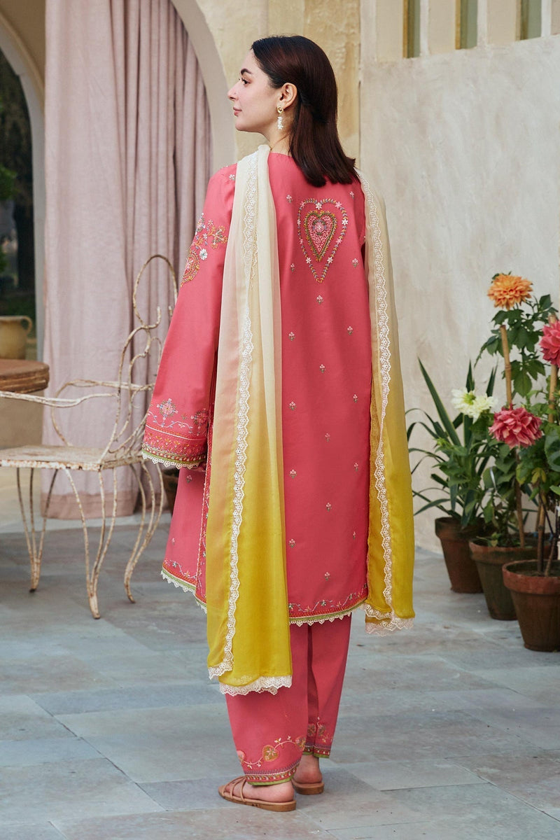 3PC LAWN EMBROIDERED SHIRT WITH CHIFFON PRINTED DUPATTA AND TROUSER - 368