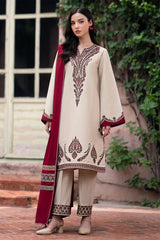 Dhanak 3PC Embroidered With Digitak Printed Wool Shawl-252