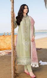 3PC Lawn Chikankari Embroidered With Printed Dupatta-413