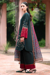 3PC Dhanak Embroidered Shirt With Printed Dupatta-679