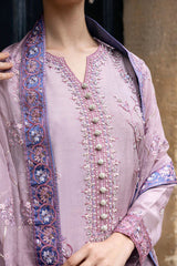 Dhanak 3PC Embroidered With Organza Embroidered Dupatta-126