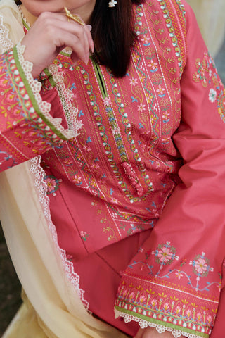 3PC LAWN EMBROIDERED SHIRT WITH CHIFFON PRINTED DUPATTA AND TROUSER - 368