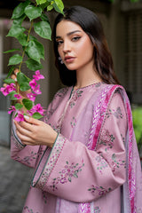 3PC Dhanak Embroidered Shirt With Digital Printed Shawl-288