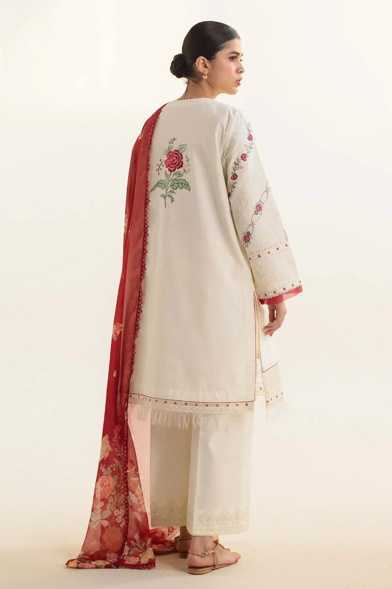 3PC Lawn Embroidered Shirt With Printed Dupatta-494