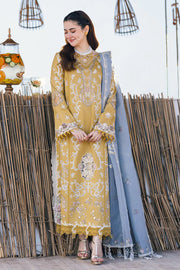 3PC Lawn  Chikenkari  Embroidered With Organza Embroidered Dupatta-450