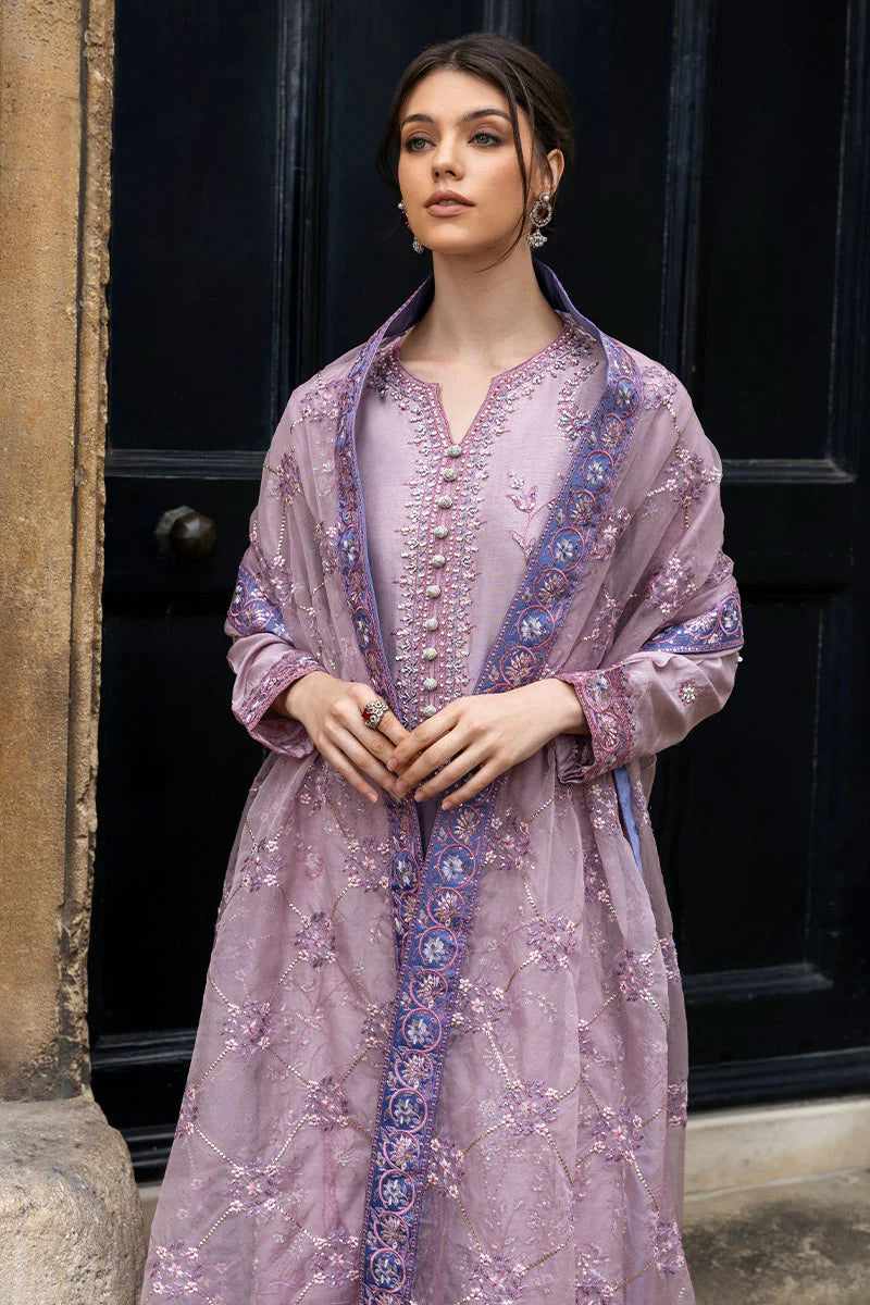 Dhanak 3PC Embroidered With Organza Embroidered Dupatta-126