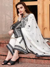 Dhanak 3PC Embroidered With Dhanak Embroidered Shawl-261