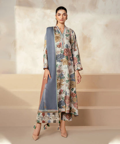 BAROQUE 3PC KARANDI PRINTED SHIRT WITH KARANDI PRINTED DUAPTTA AND TROUSER - 1705
