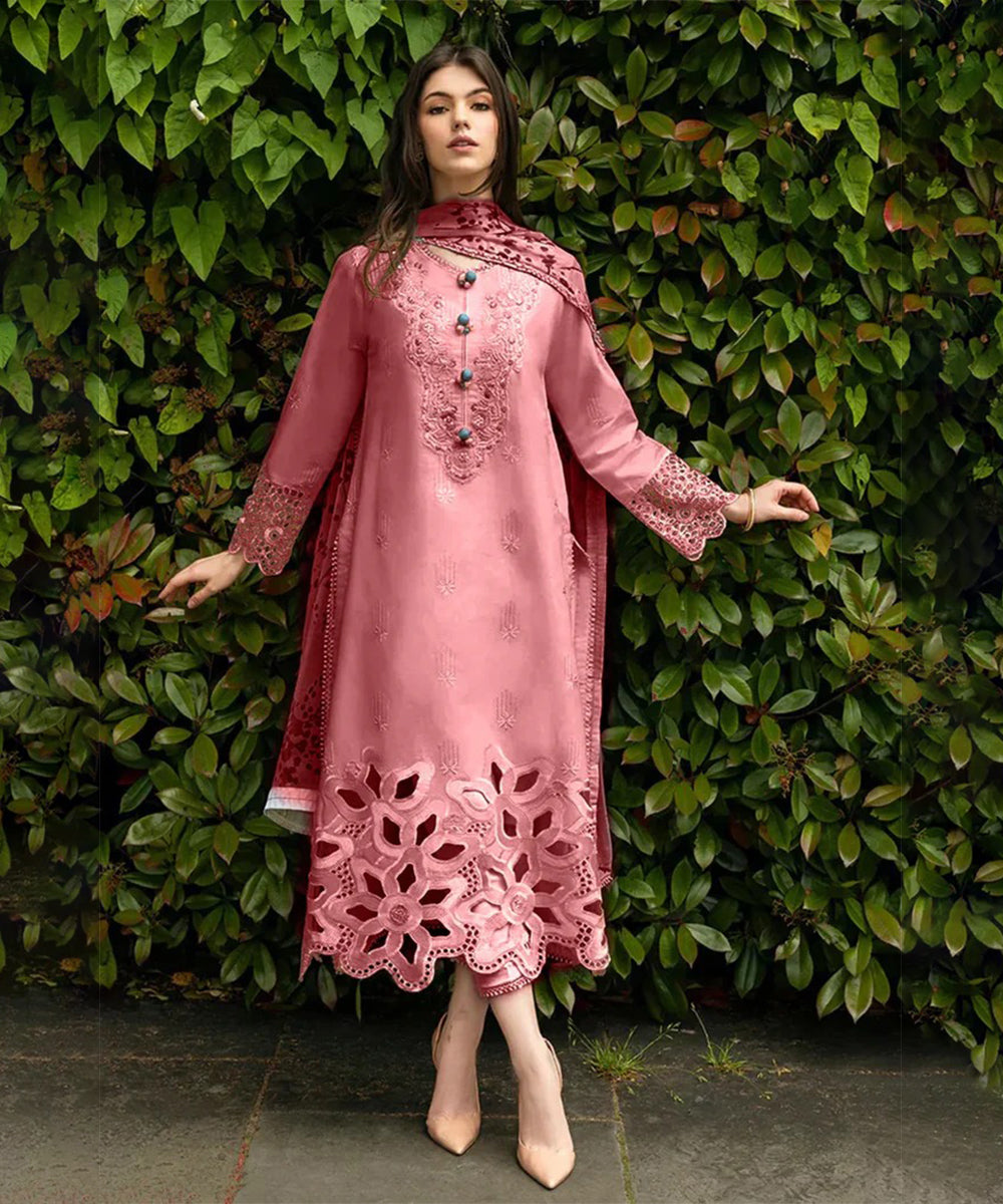 Lawn-3PC Embroidered Shirt with Digital Printed Jacquard Dupatta- 1190