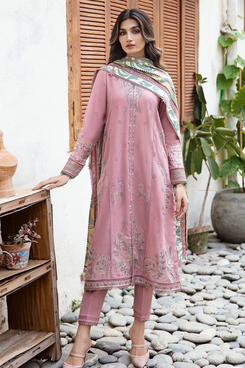 3PC LAWN EMBROIDERED SHIRT WITH DIAMOND PRINTED DUPATTA AND TROUSER - 401