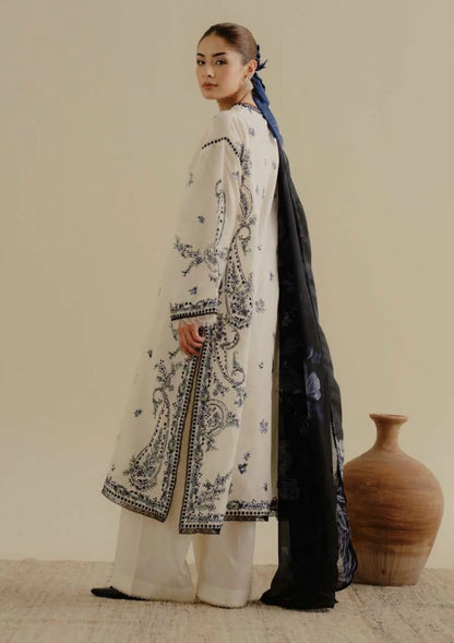 Lawn-3PC Embroidered Shirt with Digital Printed Jacquard Dupatta-1400