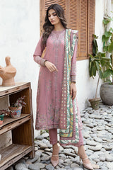 3PC LAWN EMBROIDERED SHIRT WITH DIAMOND PRINTED DUPATTA AND TROUSER - 401