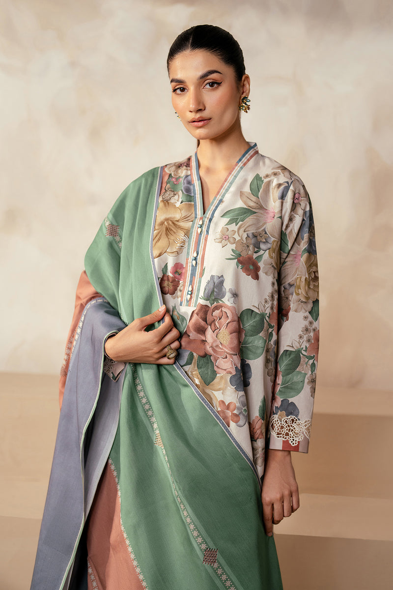 BAROQUE 3PC KARANDI PRINTED SHIRT WITH KARANDI PRINTED DUAPTTA AND TROUSER - 1705