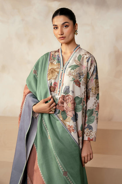 BAROQUE 3PC KARANDI PRINTED SHIRT WITH KARANDI PRINTED DUAPTTA AND TROUSER - 1705