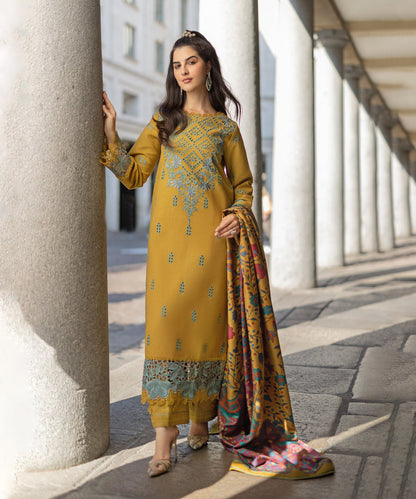 Lawn-3PC Embroidered Shirt with Digital Printed Jacquard Dupatta-1105