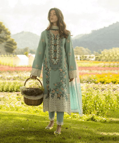 Dhanak-3PC Embroidered with Digital Printed Wool Shawl-3363