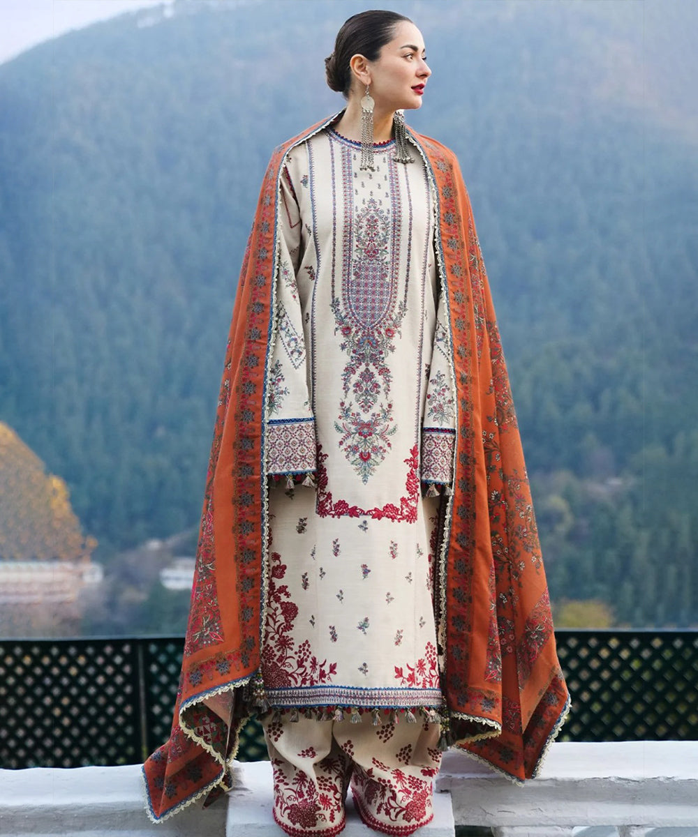 Lawn-3PC Embroidered Shirt with Digital Printed Jacquard Dupatta- 1072