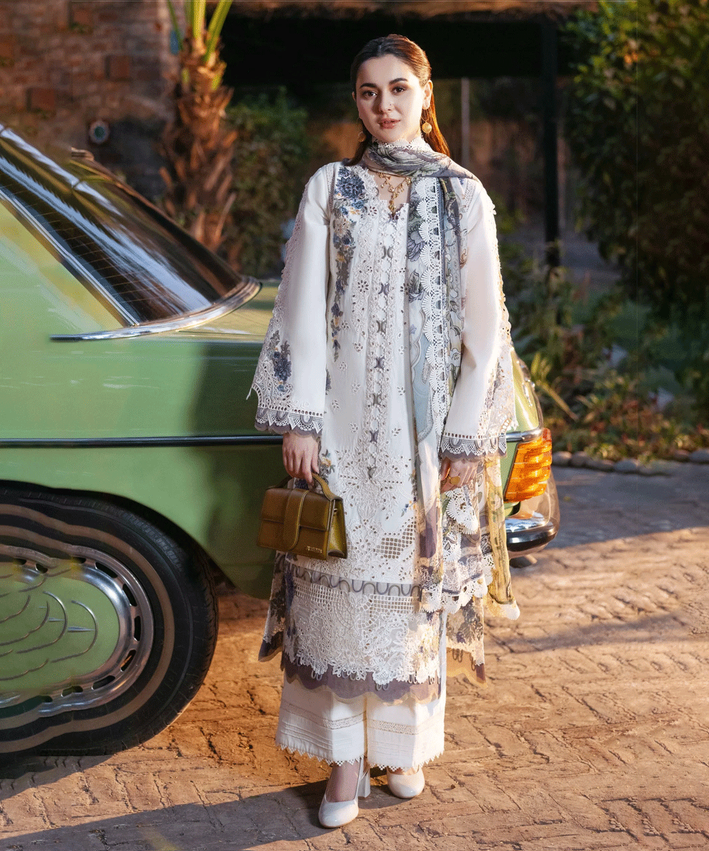 Dhanak-3PC Embroidered Shirt with Digital Printed Wool Shawl-3327